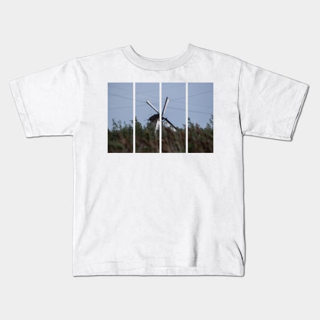 Wonderful landscapes in the Netherlands. Historic dutch windmills in Kinderdijk in a cloudy autumn day. Unesco site. Natural view from distance. Kids T-Shirt by fabbroni-art